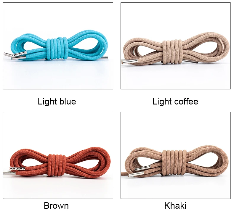 Runde, elastische Schnürsenkel für Sneaker, mit Metallenden, für Freizeitaktivitäten im Freien, für Damen und Herren, Schuhzubehör, 1 Paar. – Detail 15