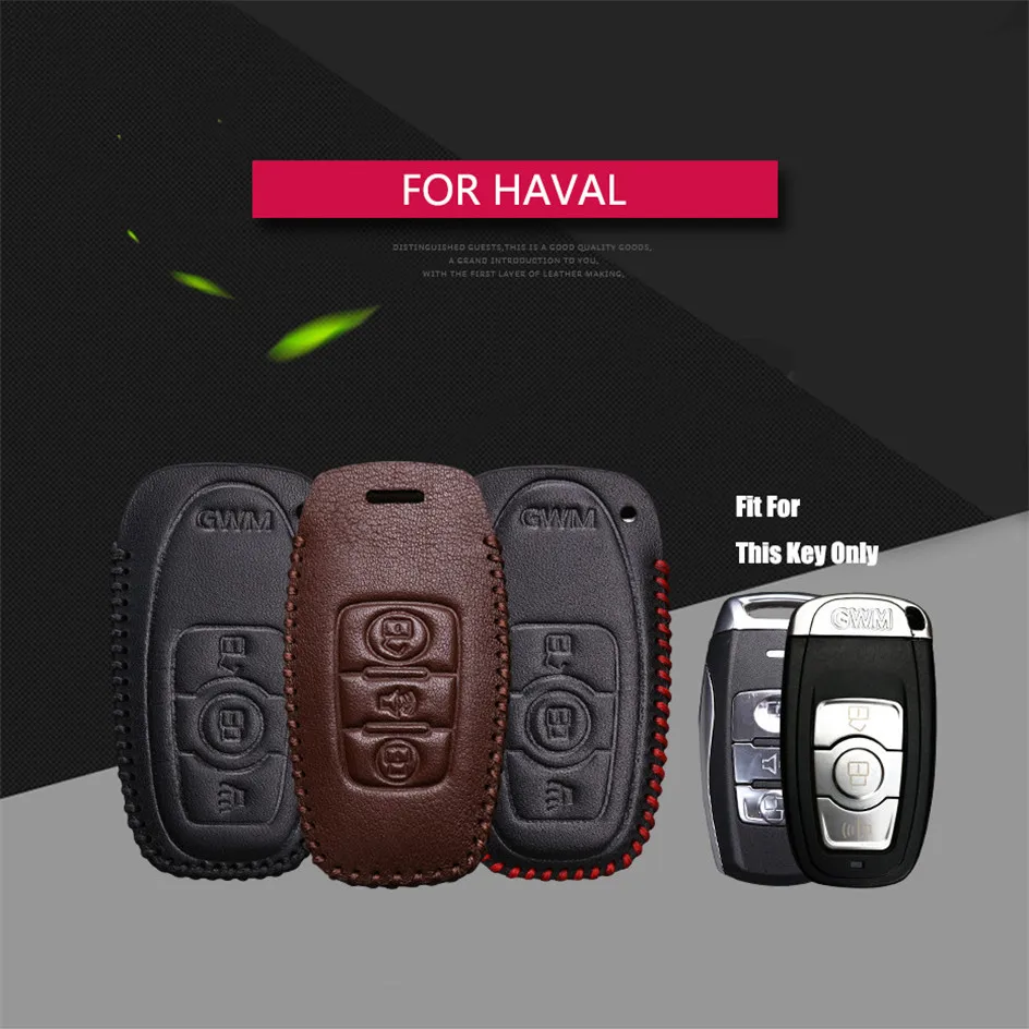 Best Sale Leather Flip Car Key Case Cover For Haval F7 H9 H6 F7X H2 Great Wall Key Holder Key Parts Skin Shell For Haval