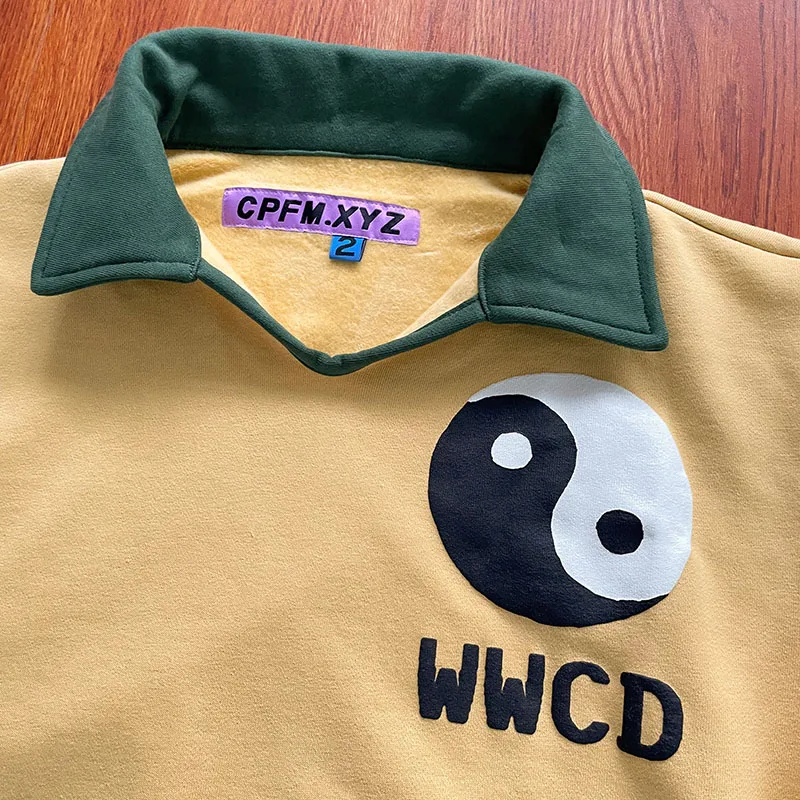 Fleece CPFM WWCD Sweatshirts Men Women Hip Hop Tai Ji Logo CPFM.XYZ Pullovers High Quality Rugby Polo Hoodie