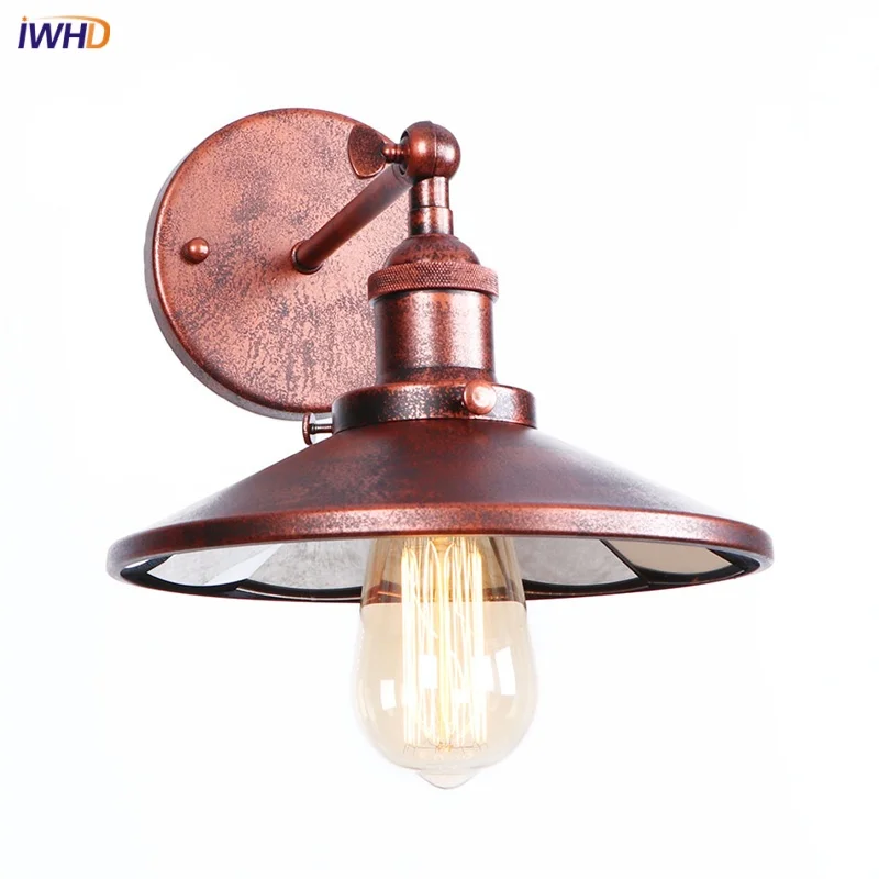 

IWHD Lens Rustic LED Wall Lamp Sconce Bedroom Dining Room Foyer Bathroom Mirror Light Loft Simple Luminaire Industrial Wandlamp