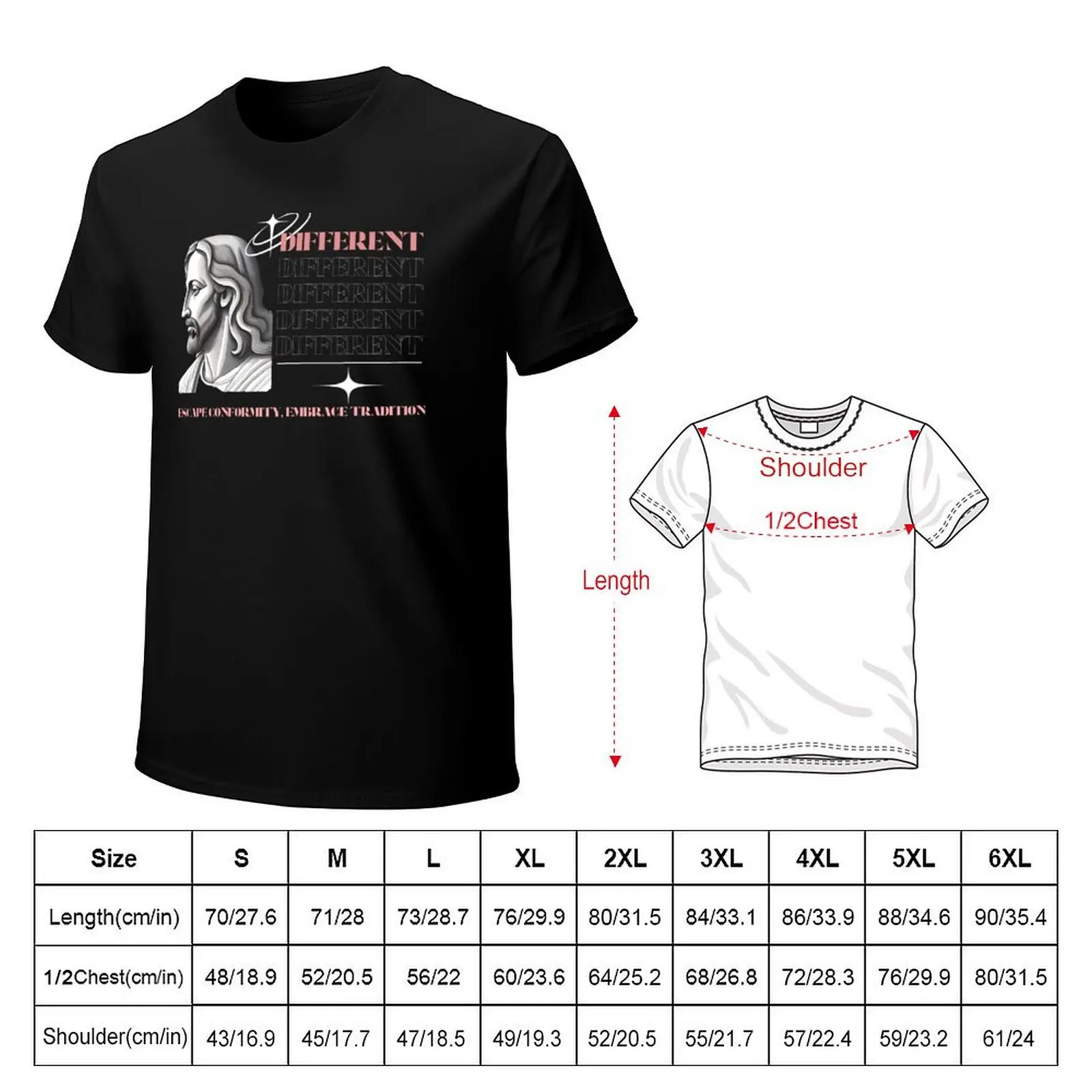 ESCAPE CONFORMITY EMBRACE TRADITION T-Shirt Casual Minimalist Short Sleeve Top