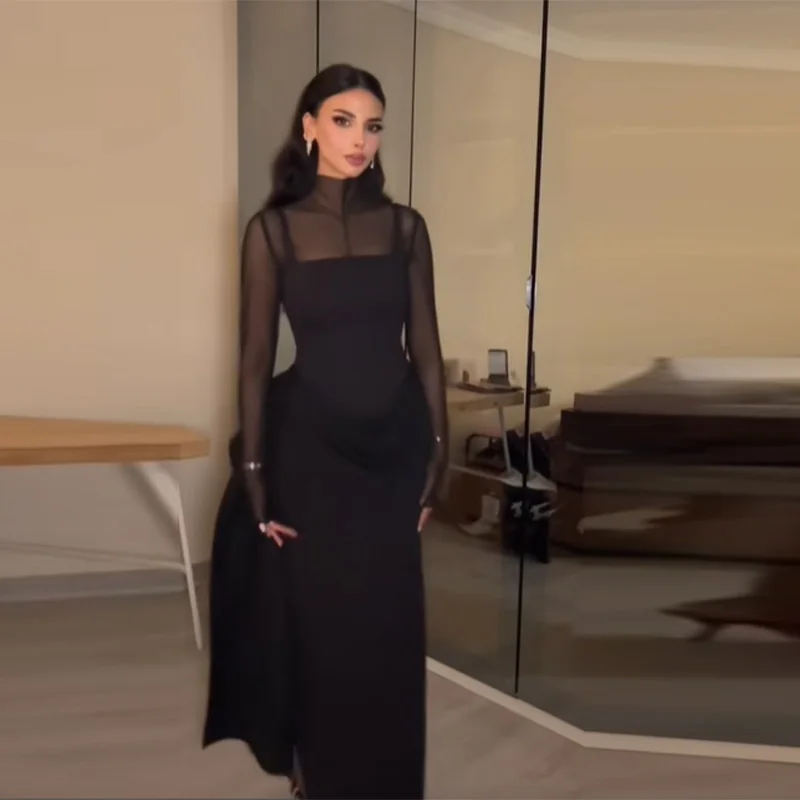 Vestido de Gala para Mujer Elegante Manga Larga