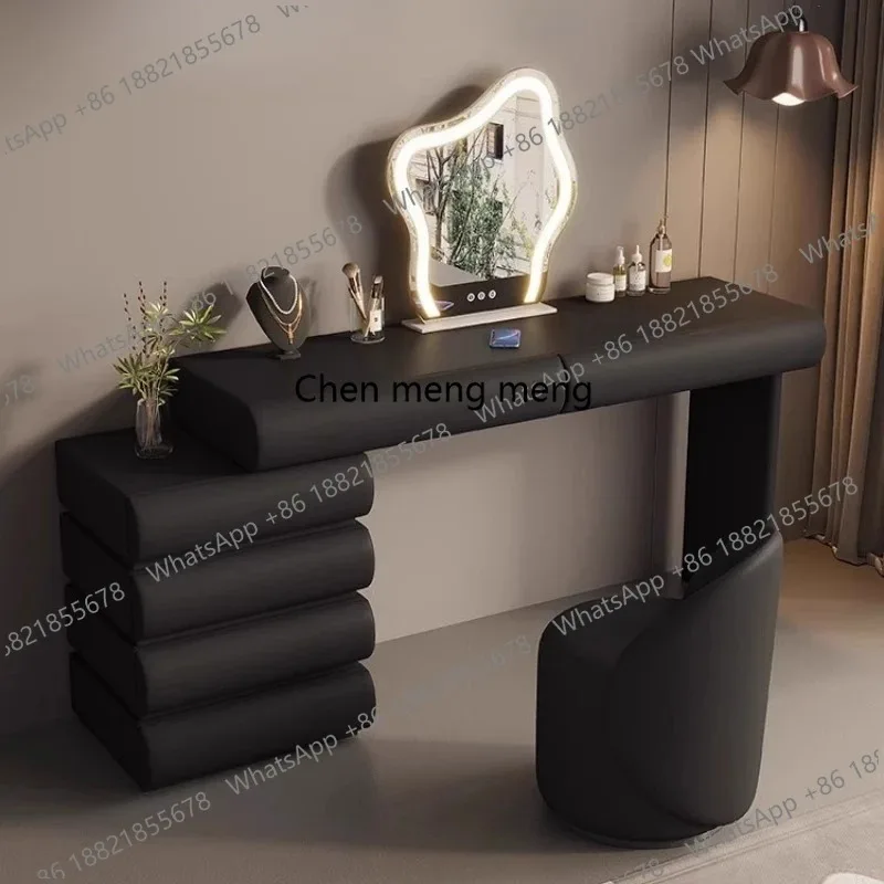 

E136 Modern Led Light Dressing Table Items Glass Top Cabinet Hairstyle Dressing Table Mirror Makeup Schmink Tisch House Accessor