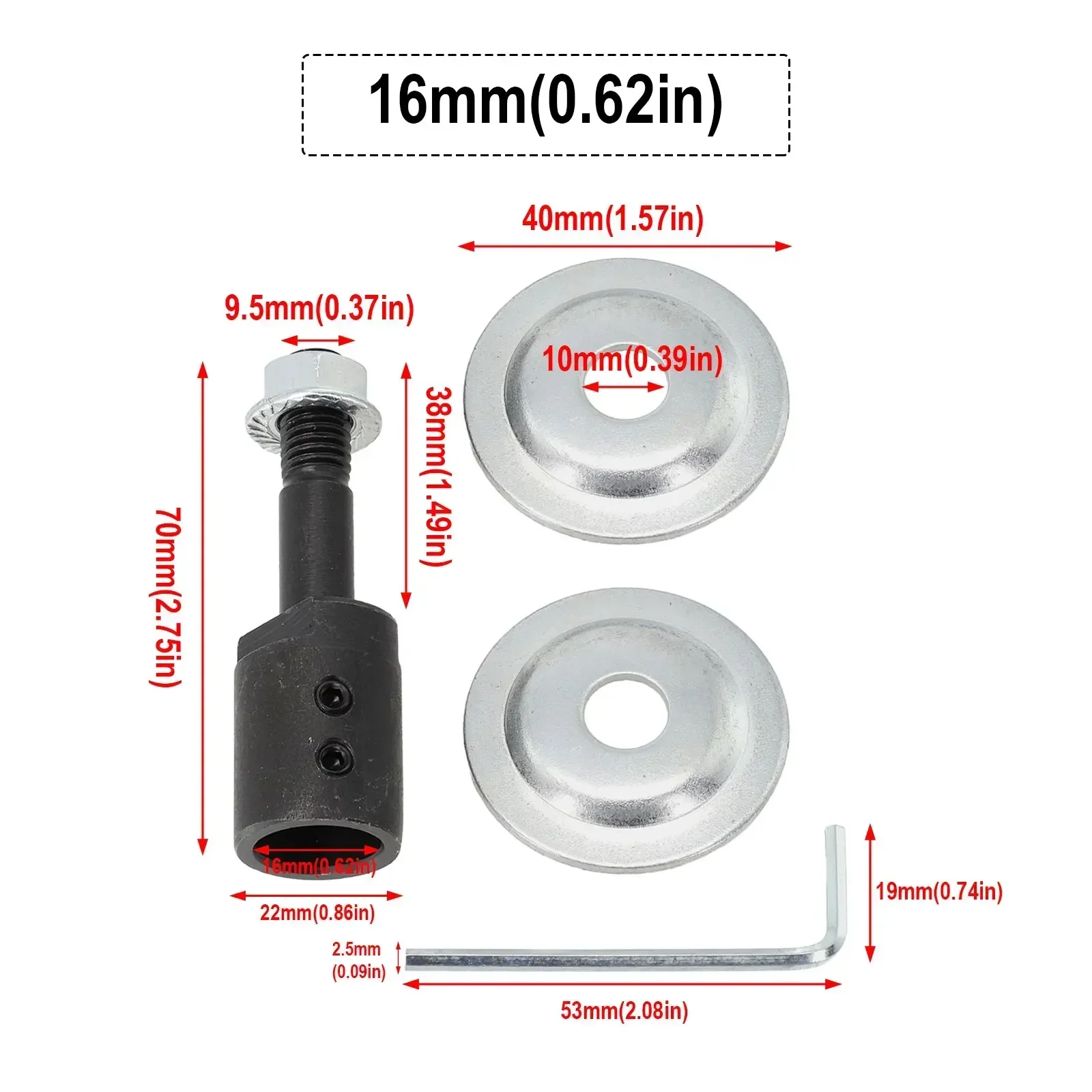 Imagem -06 - Conjunto de Adaptador de Eixo 10 12 14 16 mm para Polimento de Moagem 516 mm Eixo Motor Bancada Moedor Haste de Extensão 1