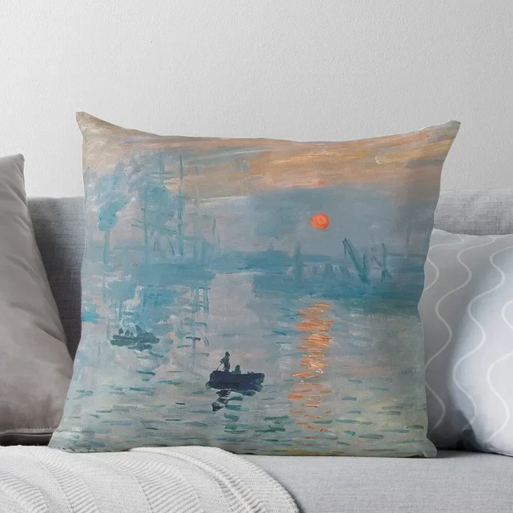 Claude Monet - Impression, Sunrise (1872) Throw Pillow christmas supplies home decor items pillow