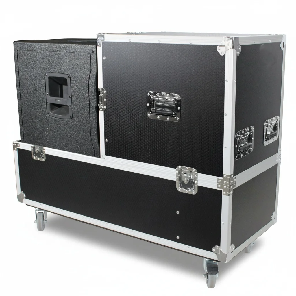 

Flight Case, 3/8 Inch Honeycomb Plywood Road Case Fits 2 Speakers and Subwoofers, for EVOX12 Line Arrays, Steel Ball Corners