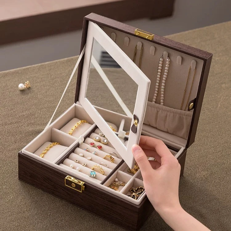 Lockable Luxury Jewelry Box, Ideal Birthday Gift, Exquisite Storage Case for Necklaces, Bracelets, Watches & delicate ornaments