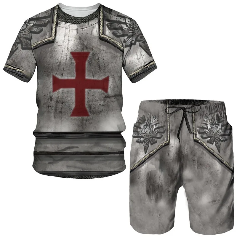 Knights Templar 3D Print TShirts Shorts Sets kids Tracksuits Fashion Oversize Short Sleeve Tshirt Pants Set Child Suits Clothing