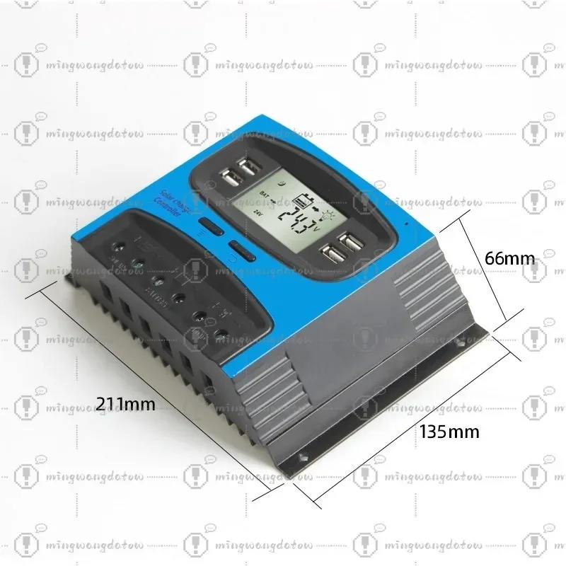 50A 12V/24V Solar Charge Controller, Off-Grid PV System, LCD Display, High Efficiency & Energy Saving