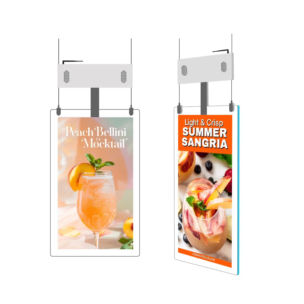

55 Inch Window Facing Screen Dual Sided Ceiling Digital Signage Advertising Hanging Lcd Display Screen