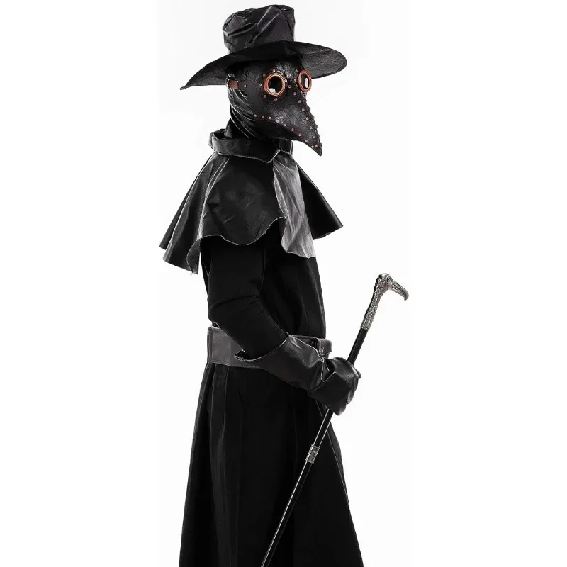 

Halloween Cloak Plague Doctor Mask Costume Retro Steampunk Raven Mask Bird Full Face Latex Prank Cosplay Raven Mask Performance