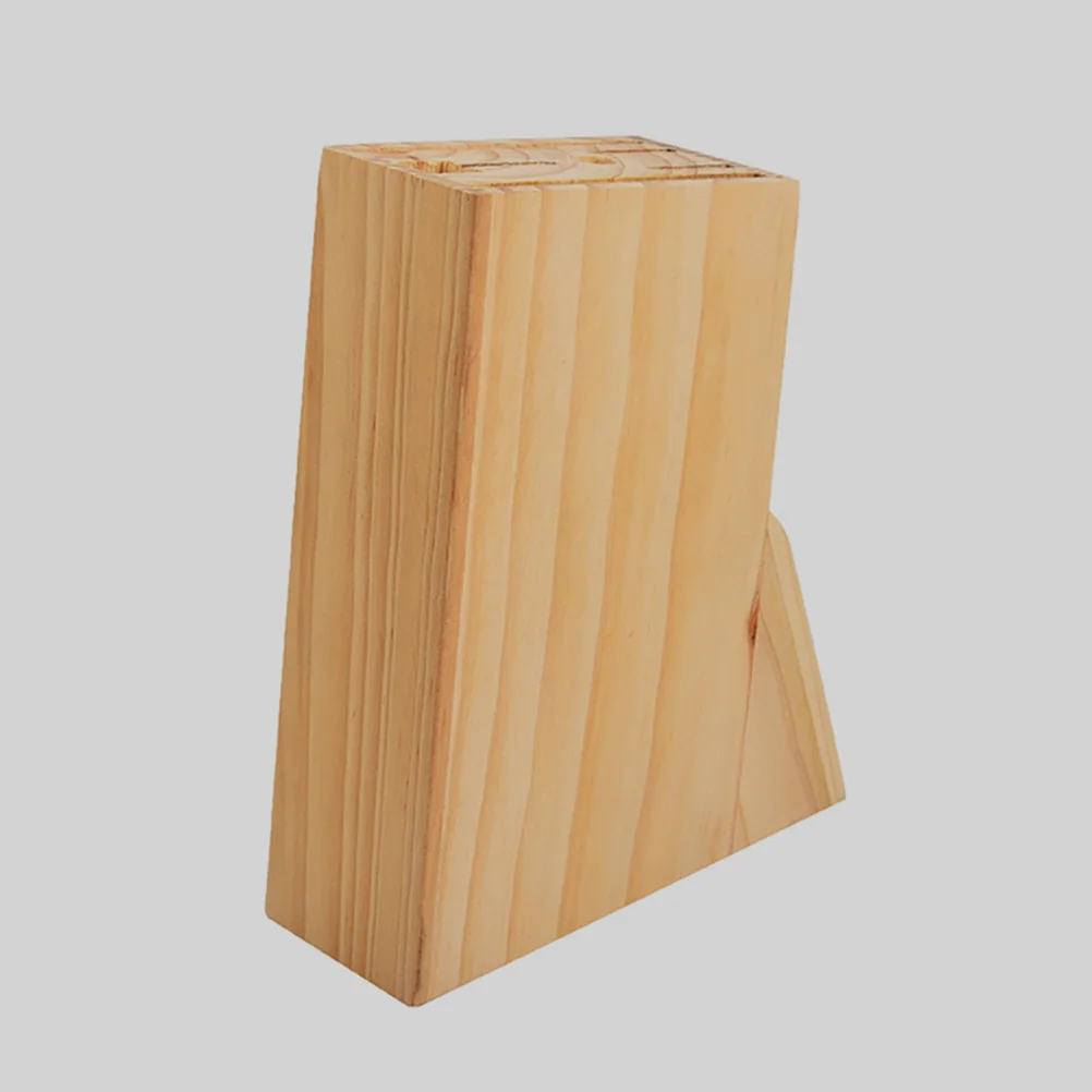 

Original Wood Knife Block Multifunctional Kitchen Cutter Holder Countertop Storage Rack Wooden Utensil Organizer Household
