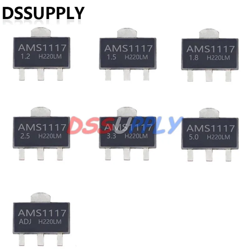 10PCS AMS1117 STK17 SOT89 Series AMS1117-1.2 AMS1117-1.5 AMS1117-1.8 AMS1117-2.5 AMS1117-3.3 AMS1117-5.0 AMS1117-ADJ SOT Chip
