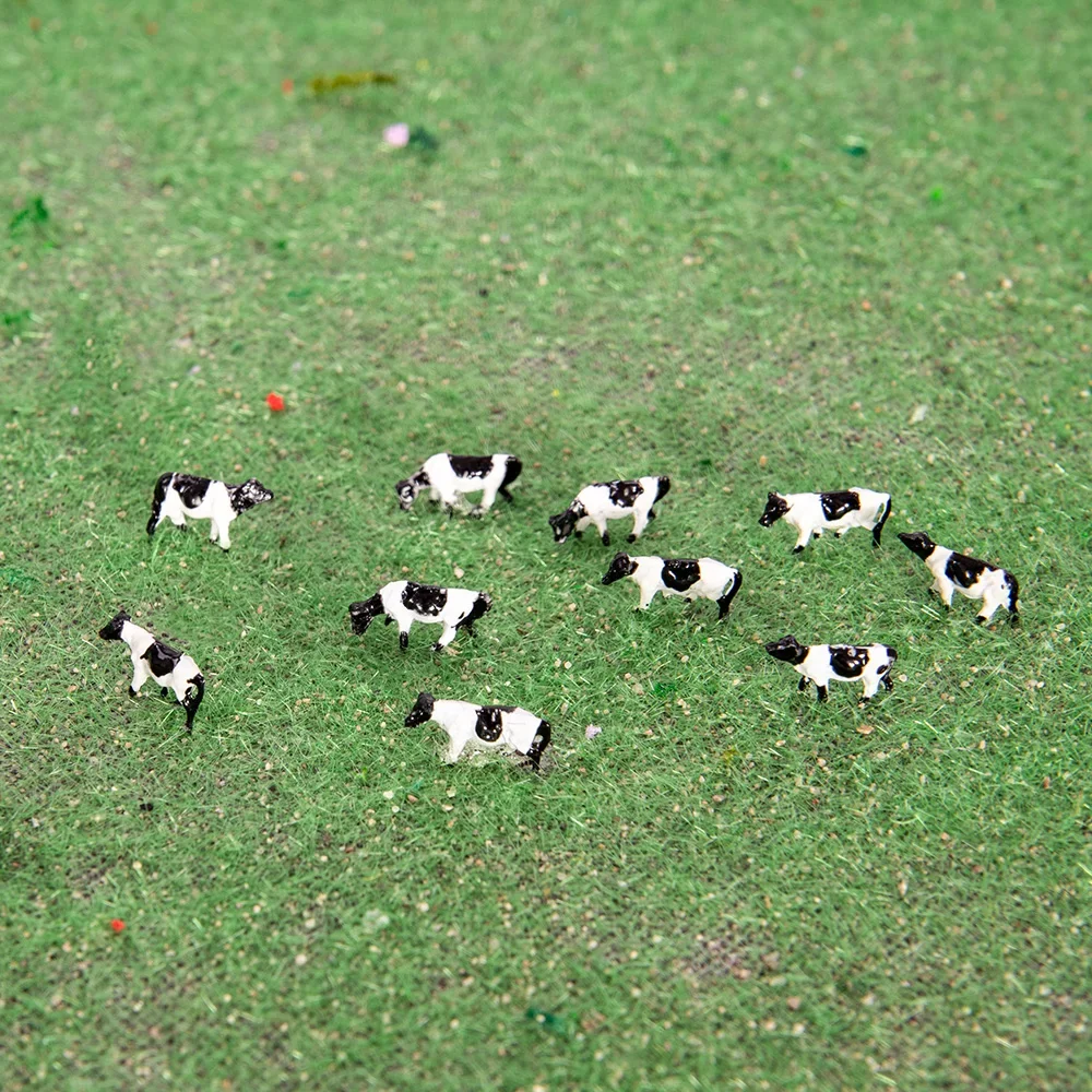 20PCS Model Cows N scale 1/160 Miniature Animals Hand Painted for Farm Model Making Model Railway