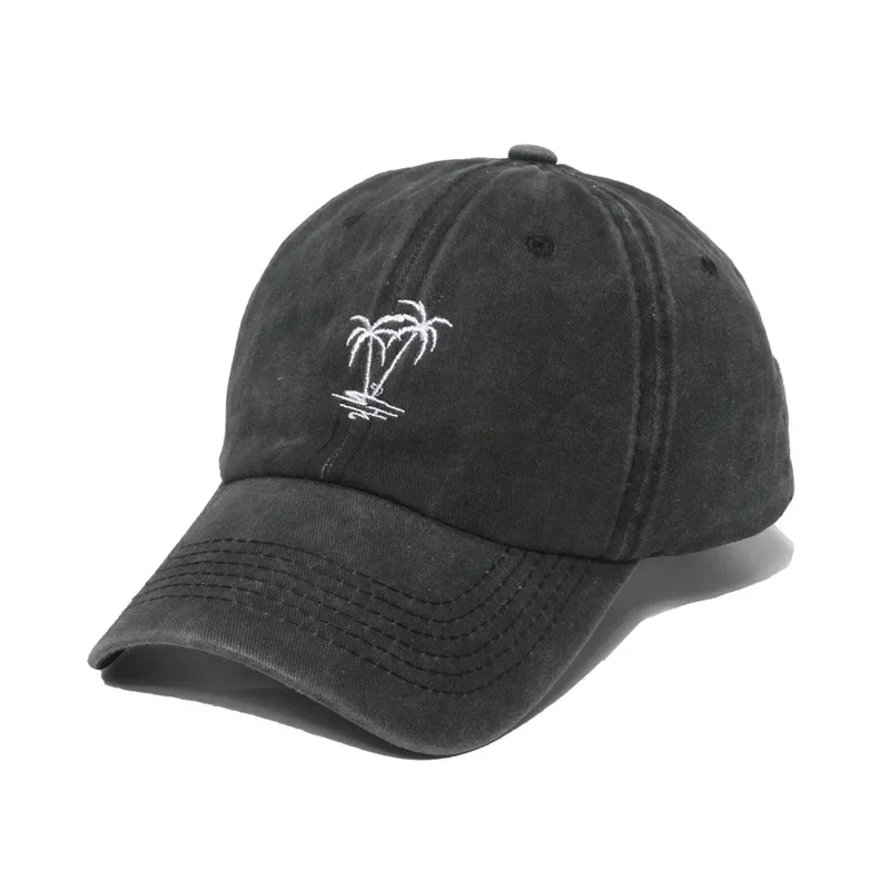 

Summer Wide Brim Baseball Cap Outdoor Sunshade Hat Men Women Embroidery Coconut Tree Fashion Snapback Caps Hat Accessories