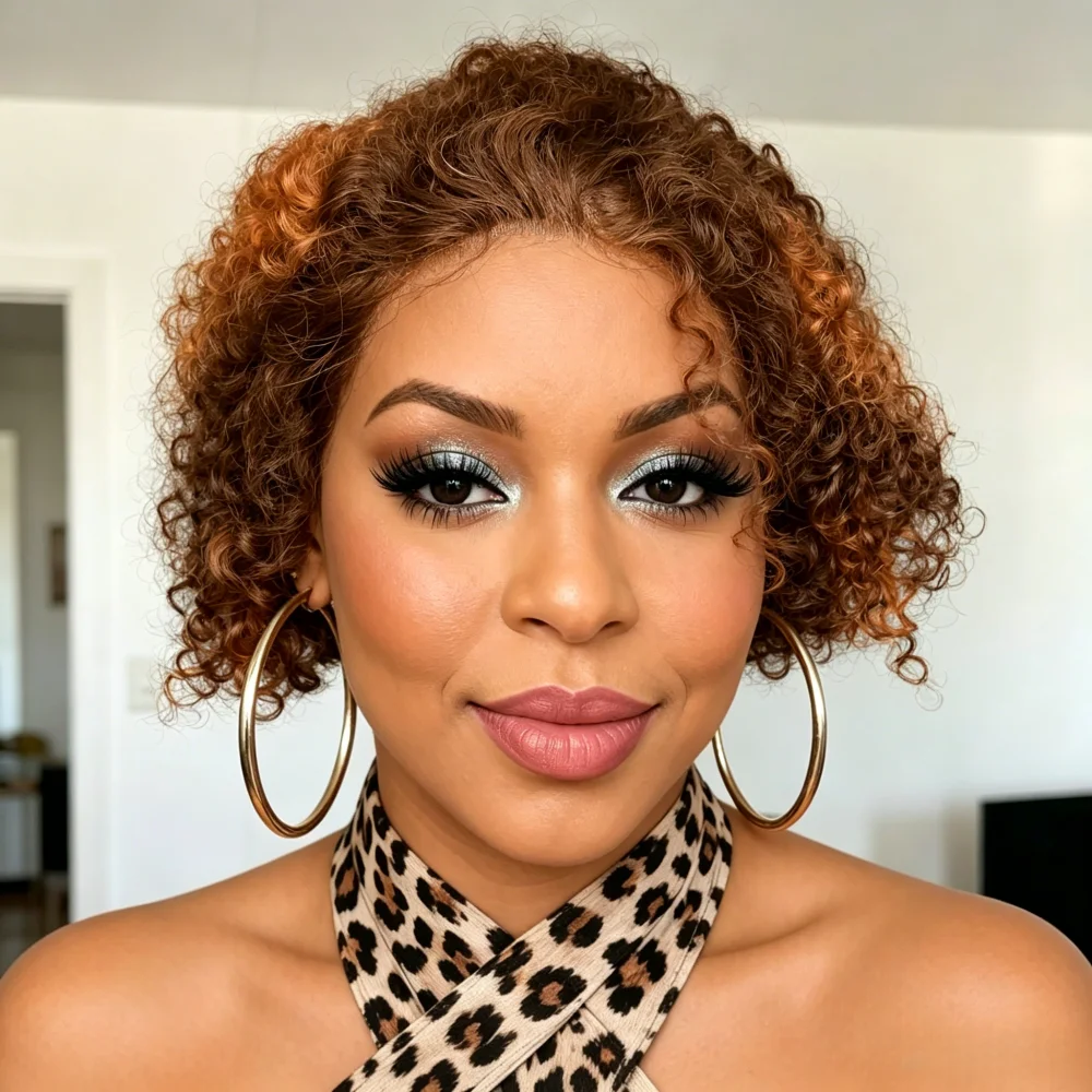8-inch-13x4-lace-front-curly-ombre-orange-brown-short-pixie-curly-human-hair-wig-two-tone-human-hair-wig