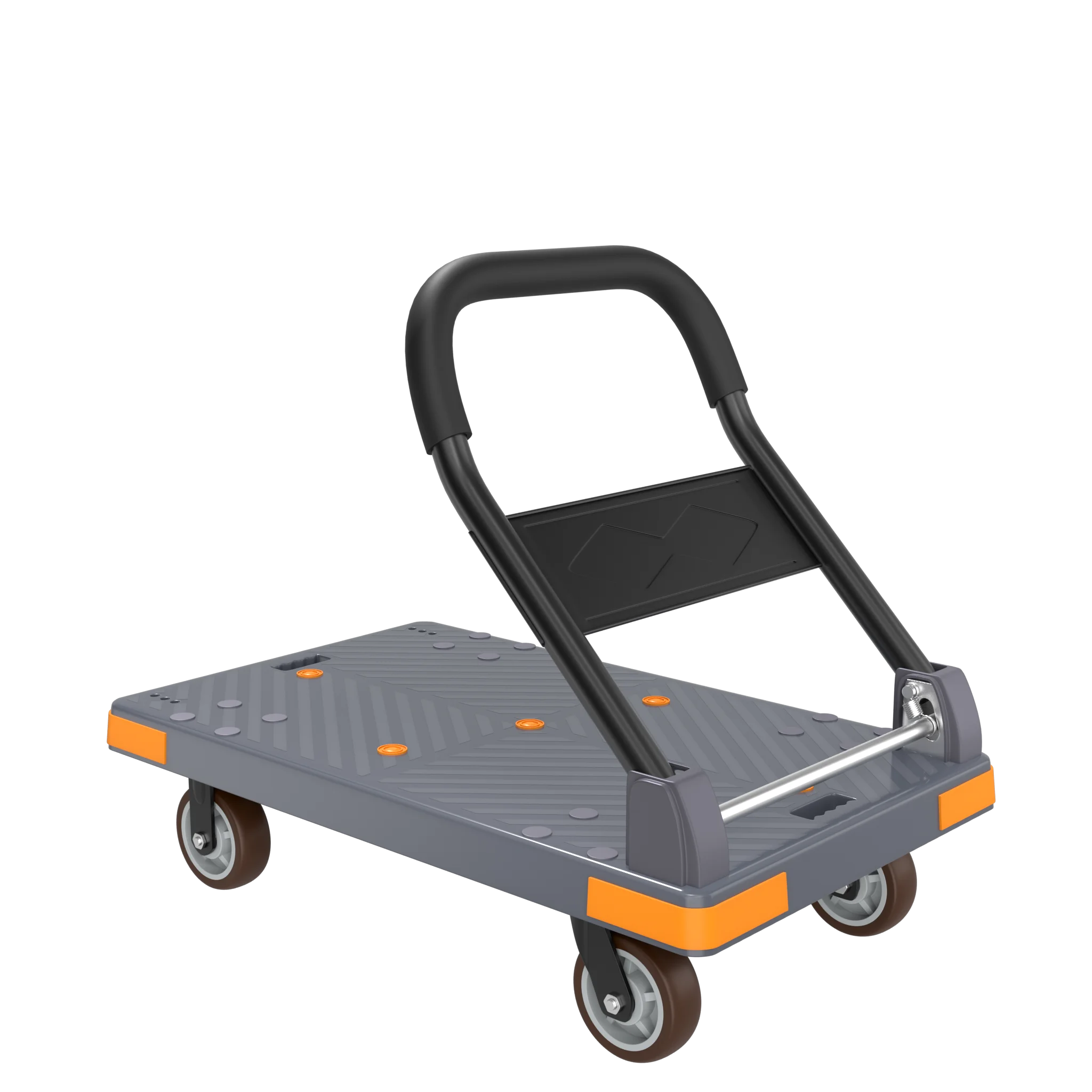 Four Corner Anti-collision Foldable Plastic Hand Platform Truck For Warehouse Cart & Trolley