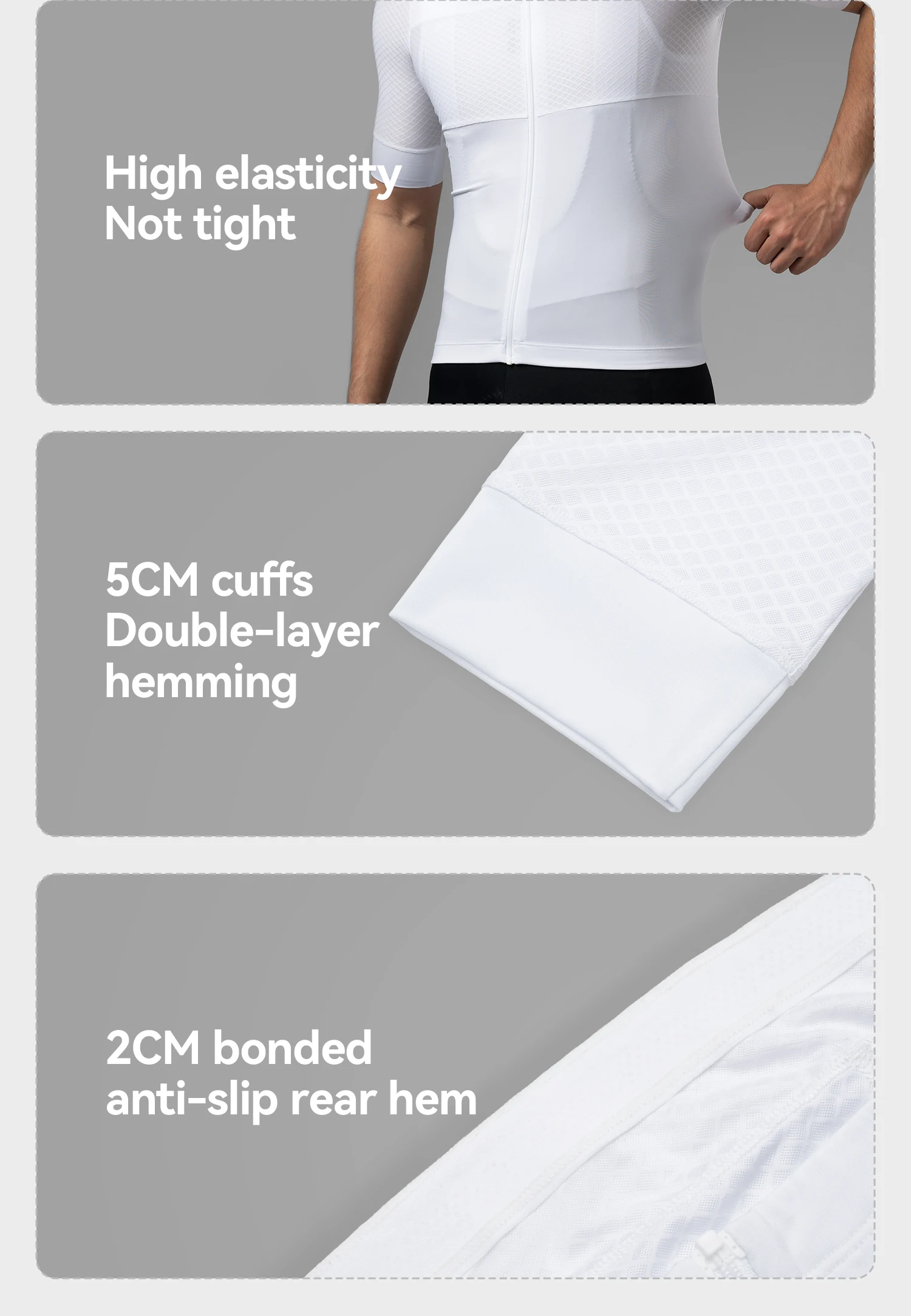 ROCKBROS Herren Fahrradtrikot Atmungsaktives Slim-Fit Kurzarmtrikot Feuchtigkeitsableitend Schnelltrocknend Sportbekleidung Outdoor-Kleidung – Detail 18