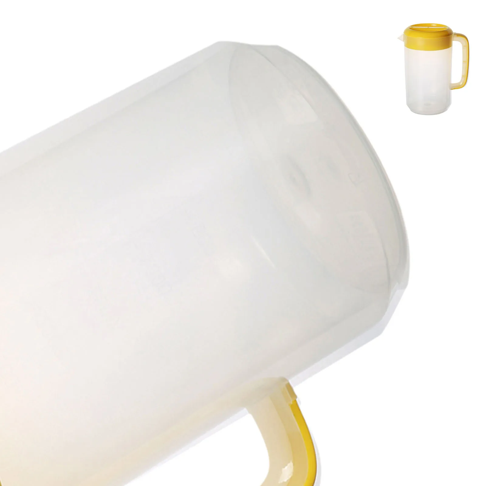 

Cold Water Pitcher with Lid Large Capacity Heat Resistant Plastic Juice Beverage Container Yellow 2500ml for Home Party Use