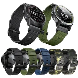 26 22mm Nylon Band For Garmin Forerunner 965 945 955 935 instinct 2X 2 45mm S70 S62 S60 Fenix 7 7X 6X Pro Quickfit Strap Correa