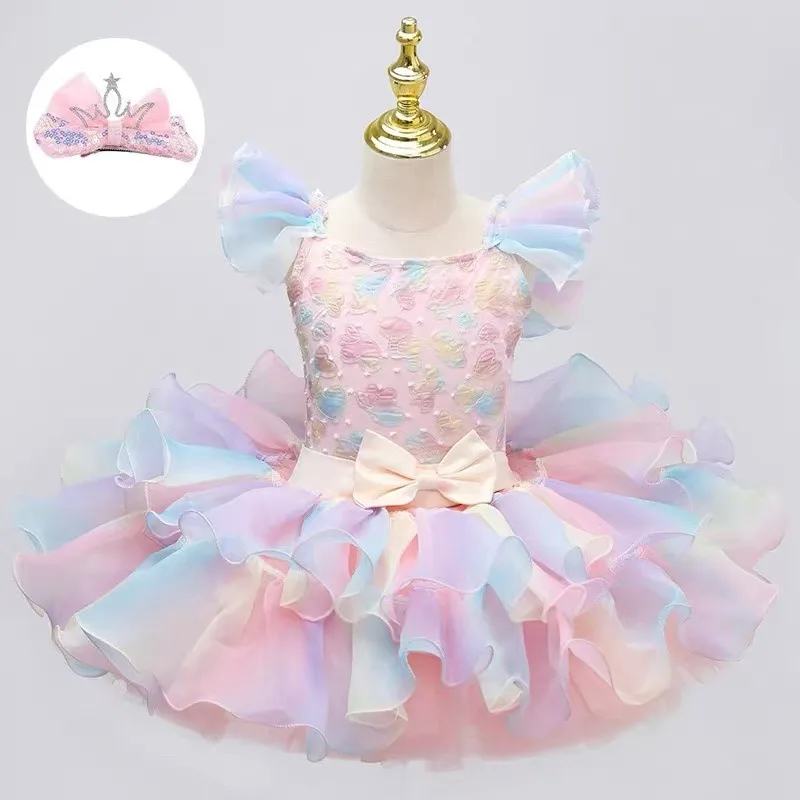 

Girls Ballet Dress Princess Dance Tutu Gymnastics Leotard Ballerina Dancewear Festival Party Stage Performance Cosplay Costume