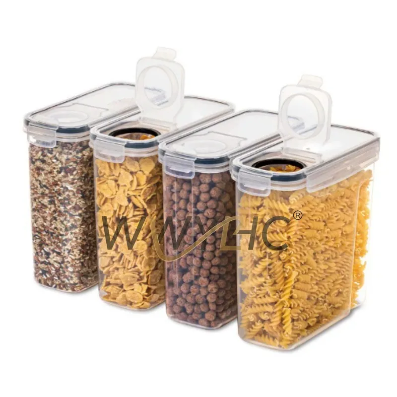 Suitable for Kitchen Food Miscellaneous Grain Storage Boxes 2.5L Four Piece Transparent Sealed Storage Cans