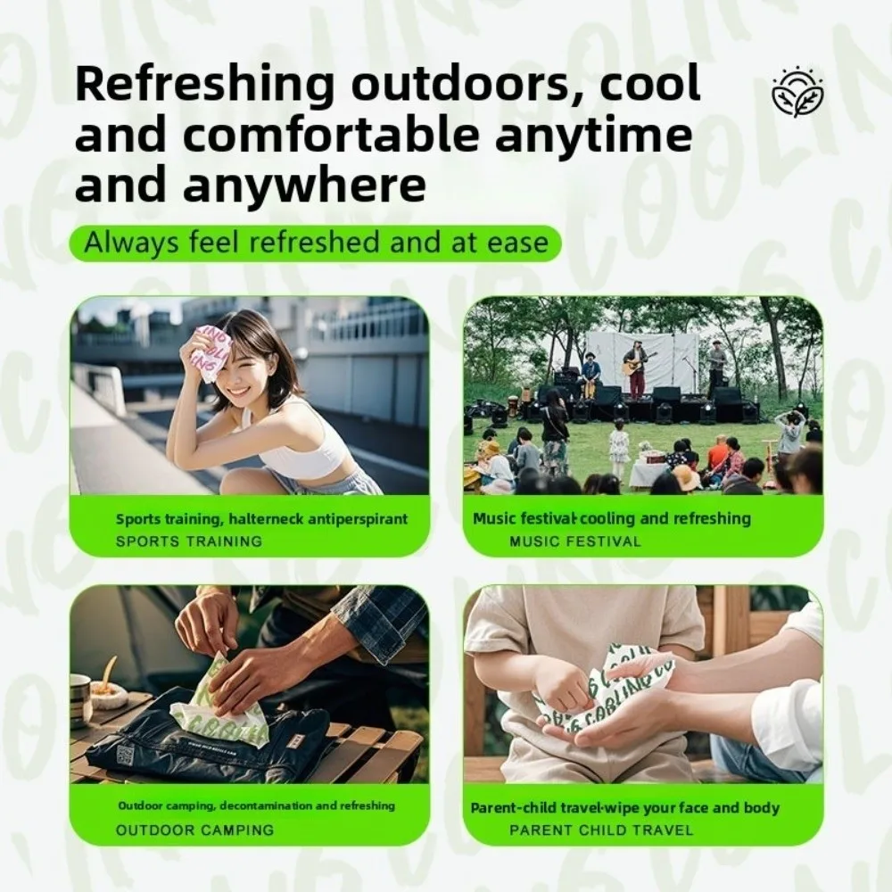 1/2/5pcs New Reusable Cooling Ice Wipes Absorb Sweat Lasting Cool Neck Wipes Refreshing Towel Outdoor Sports