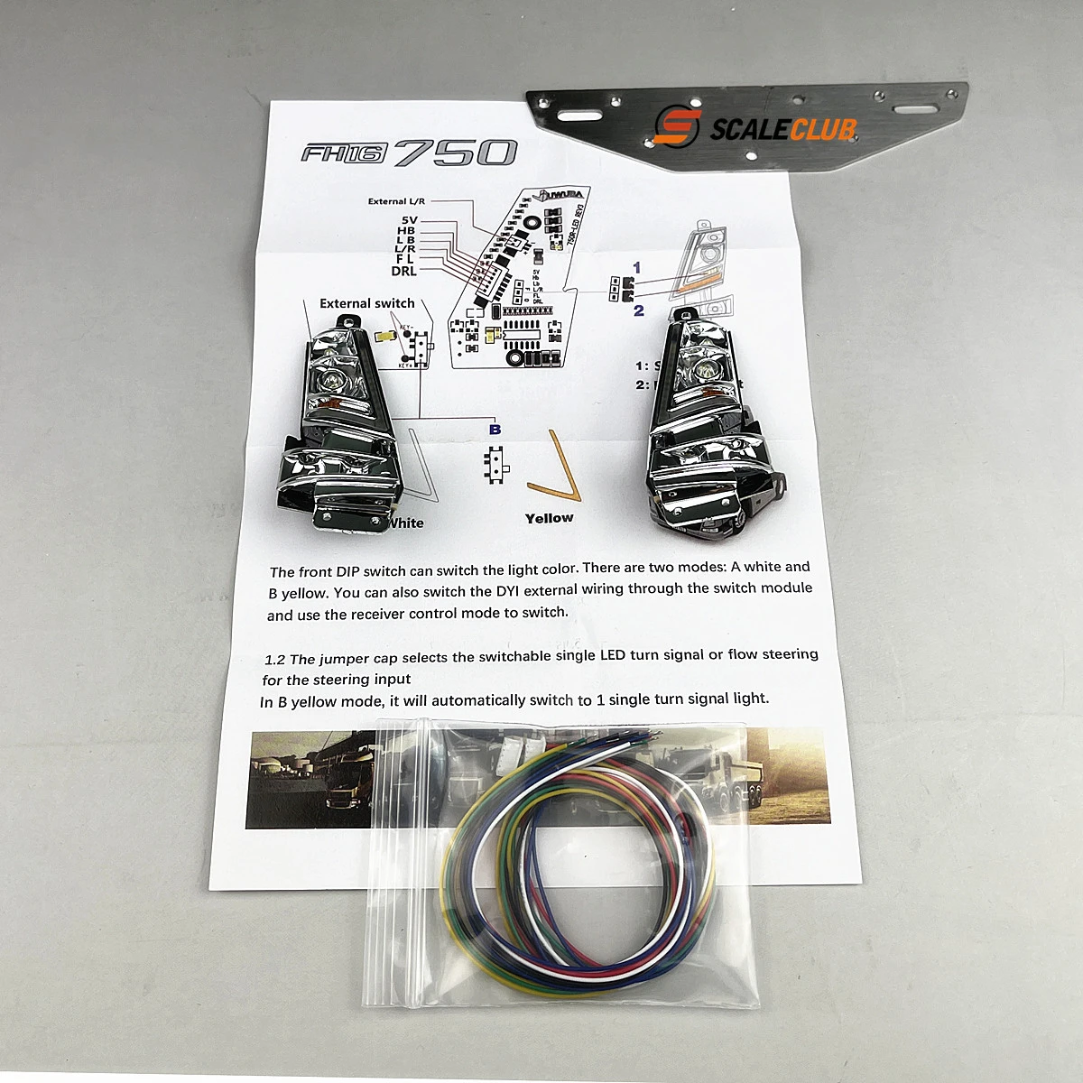 Scaleclub For 1/14 Tamiya integrated water headlight FH16 Fh750 model