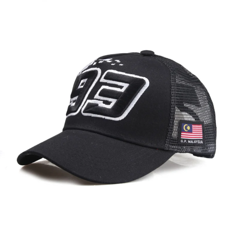 93 racing cap Motorcycle Hat Men's and Women's Casual Baseball Cap Men's Outdoor Racing Cap Number Embroidered Peaked Cap
