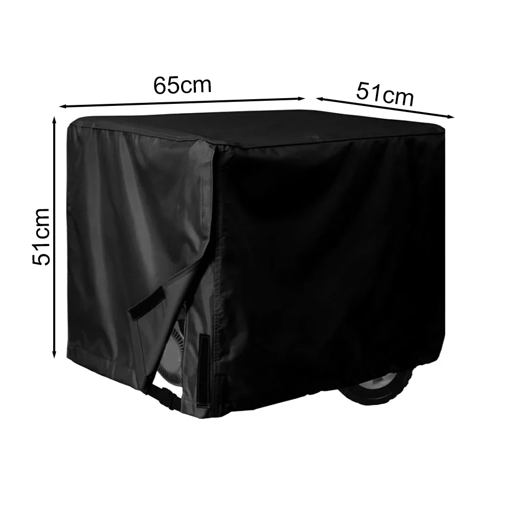 Heavy Duty Generator Cover Black Generator Cover Heavy Rainfall Protection Bottom Strap Elastic Hem Rope Firm Oxford Cloth