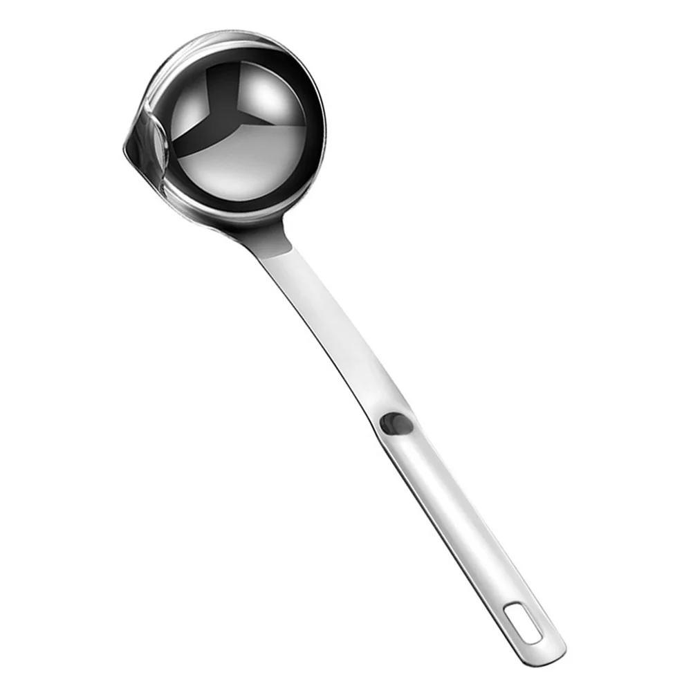 

Stainless Steel Oil Filter Spoon with Long Handle and Drainage Hole for Hotpot Soup Separation Kitchen Cooking Tool Grease