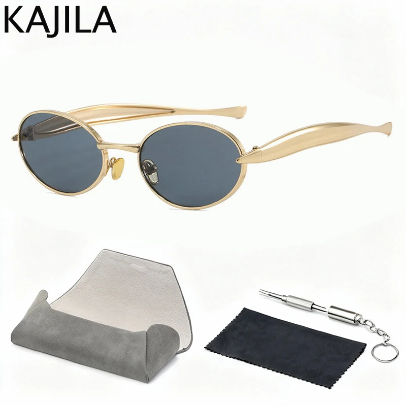 خمر إطار صغير البيضاوي فاسق النظارات الشمسية النساء 2025 العلامة التجارية الفاخرة نظارات شمسية معدنية للسيدات موضة ريترو نظارات ظلال UV400 #6