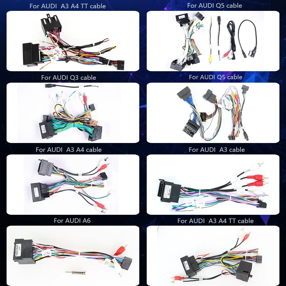 

ДЛЯ AUDI 2004 A6 2002-2012 TT A3 A4 2010-2015 Q5 Q3 Q7 R8 2 Din автомобильный Android MP5 жгут проводов внутренний стерео радиоадаптер