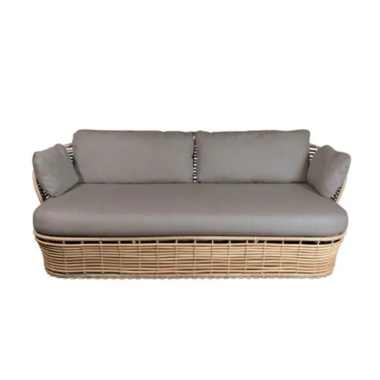 Rattan Leisure Sofa Combination Outdoor Open-air Courtyard Garden Homestay Rattan Lounger Waterproof And Sunscreen
