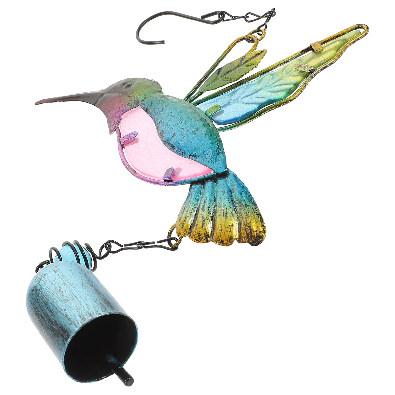 

Hummingbird Wind Chime Glass Iron Hanging Bell Garden Pendant Balcony Yard Outdoor Decoration Gift Ring Chime Hummingbird Gifts
