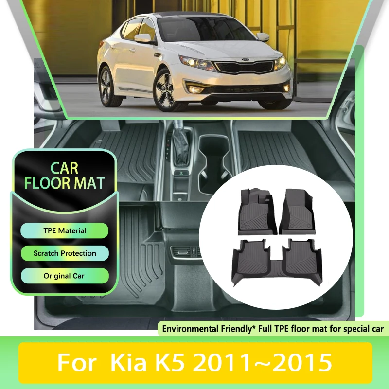 TPE Car Floor Mats For Kia K5 Optima TF 2011 2012 2013 2014 2015 Luxury Dirt-resistan Leather Pad LHD Foot Rugs Auto Accessories