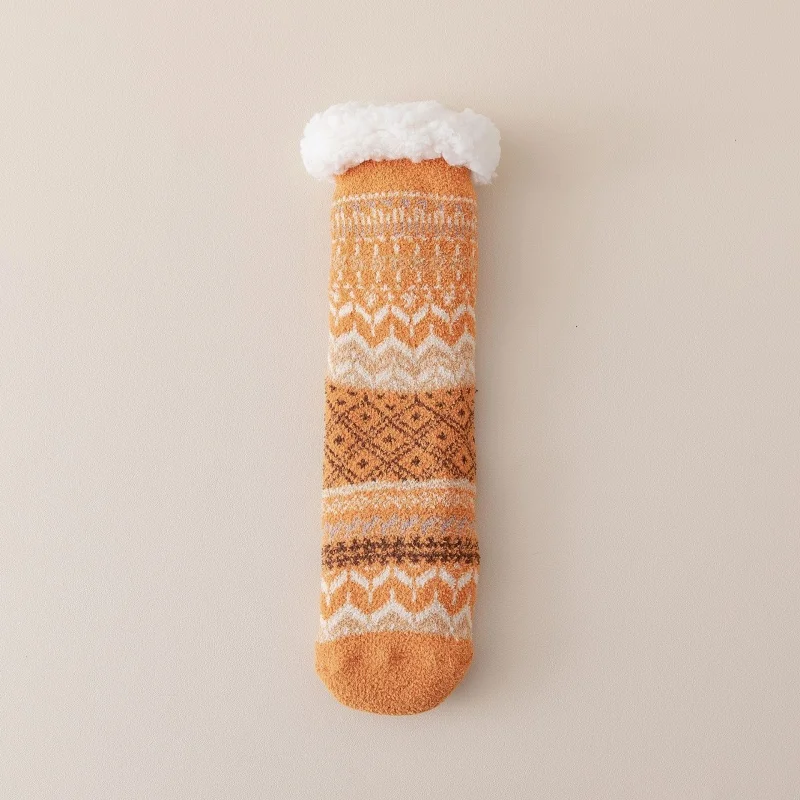 Women's Sherpa Fleece Floor Socks, Thickened Plush Thermal Socks for Fall & Winter