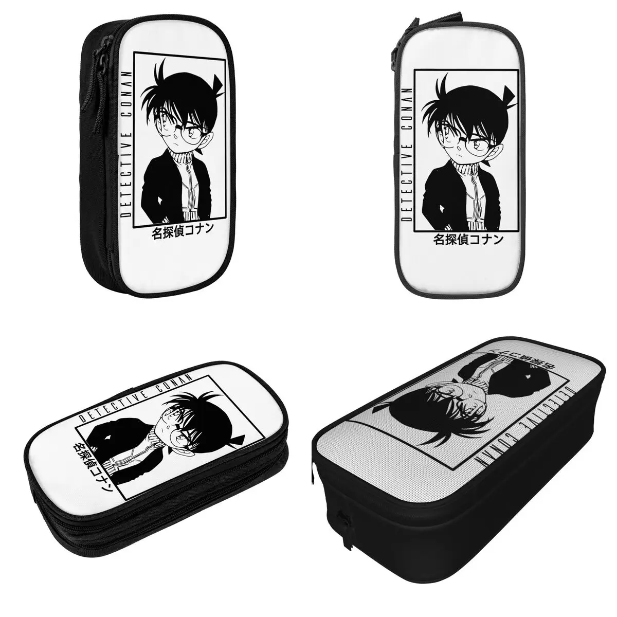 Imagem -02 - Detective Conan Anime Pencil Case Fun Pencil Box Pen Box para Menina e Menino Bolsa de Grande Capacidade Office Zipper Papelaria