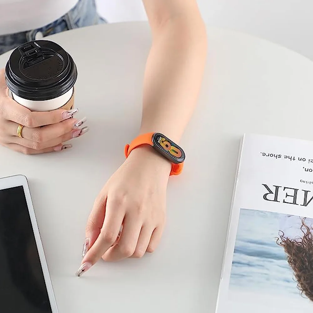 Силиконовый ремешок для Xiaomi Mi Band 8, аксессуары для часов, эластичные ремешки, сменный спортивный ремешок, браслет для Miband 8, ремешок