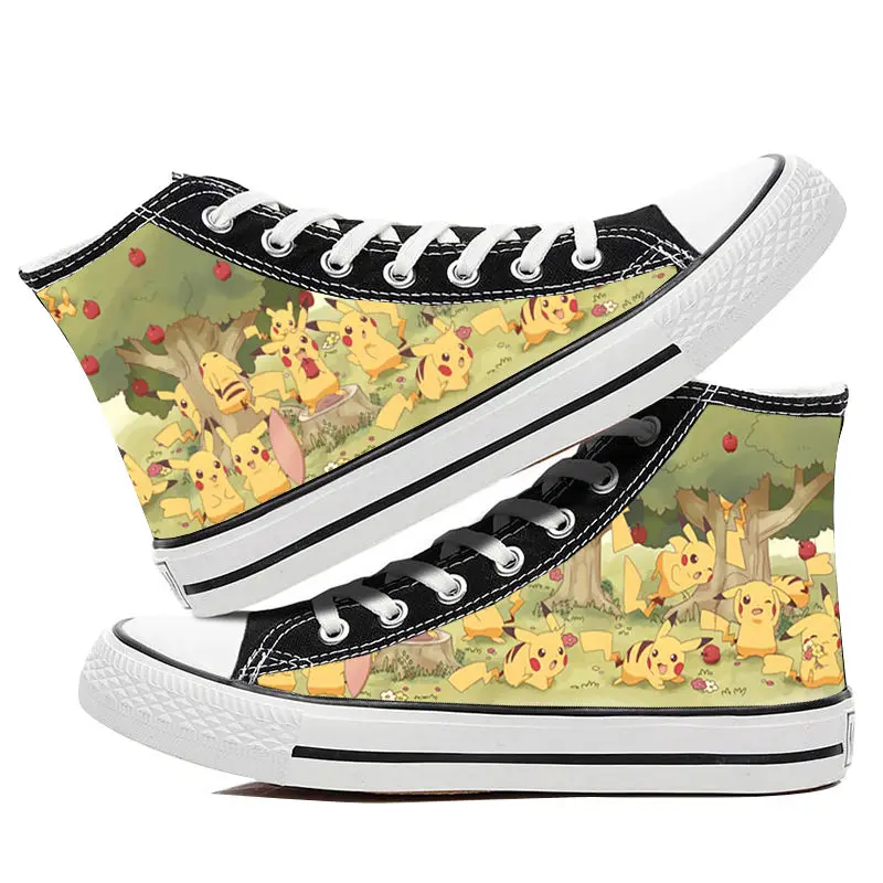 Detective Pikachu Monster High Canvas Pet pokragon fondo piatto Fashion Board Shoes scarpe da donna Flats milwaufucesalas