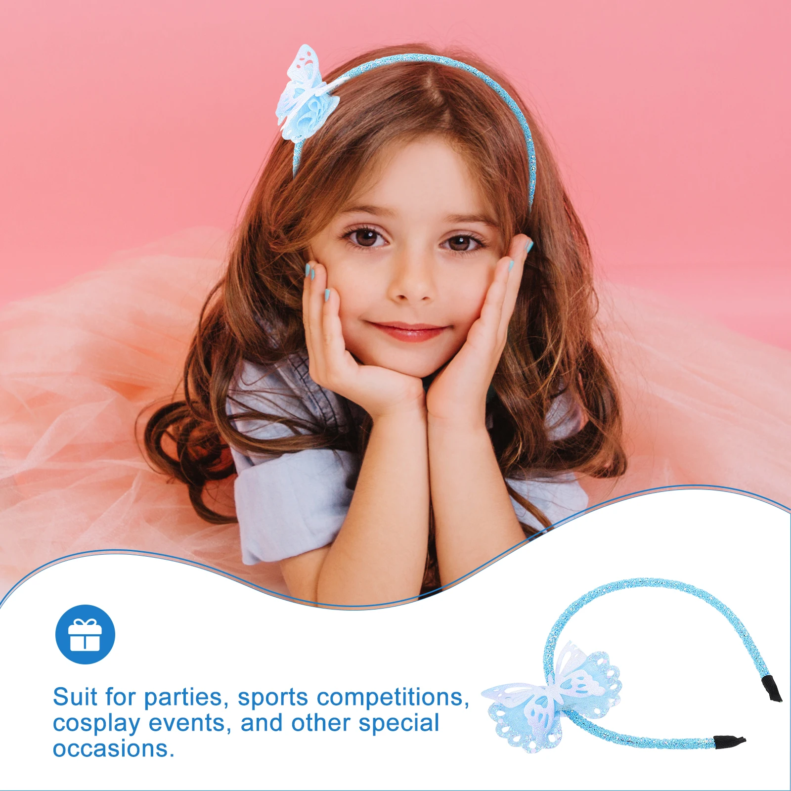 

Colorful Butterfly Headb s Girls Kids Blue Hair Clips Comfortable Toddler Accessories Party Birthday