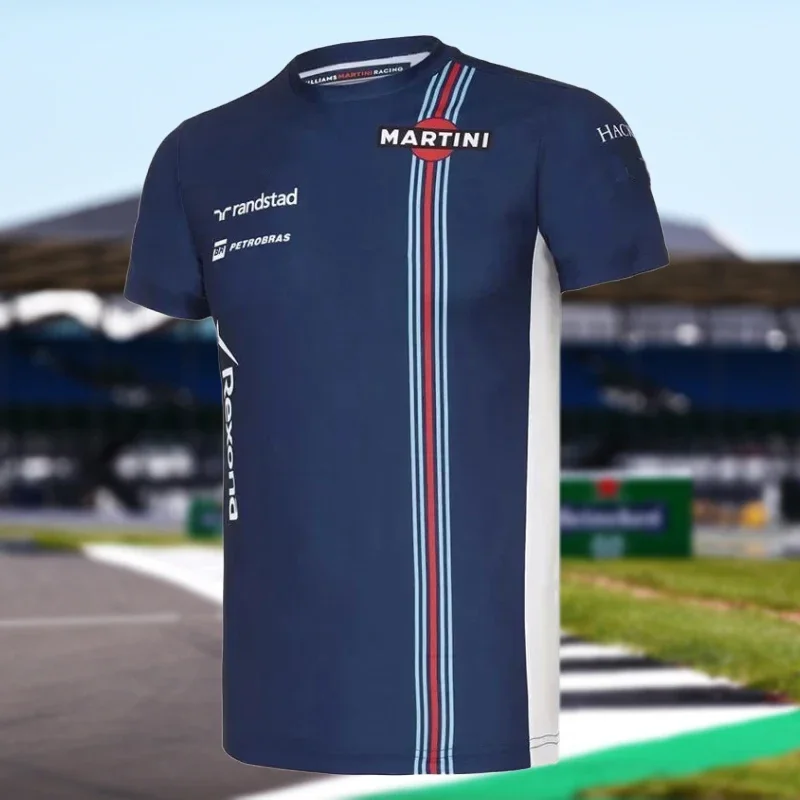تي شيرت رجالي بأكمام قصيرة لفريق 2025 F1 قميص رياضي شديد الجودة ومريح كاجوال كبير الحجم برقبة دائرية