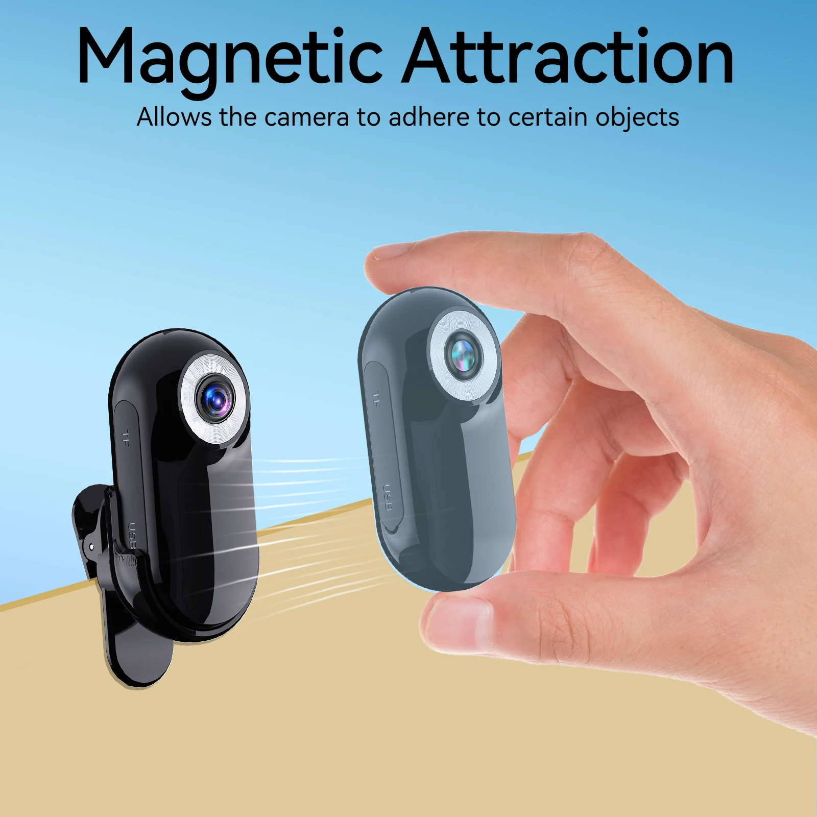 Action Anti Shaking Mini Camera 1080P HD Head Mounted Magnetic Thumb Camcorder Outdoors DV Sport Video Recorder Bike Helmet Cam