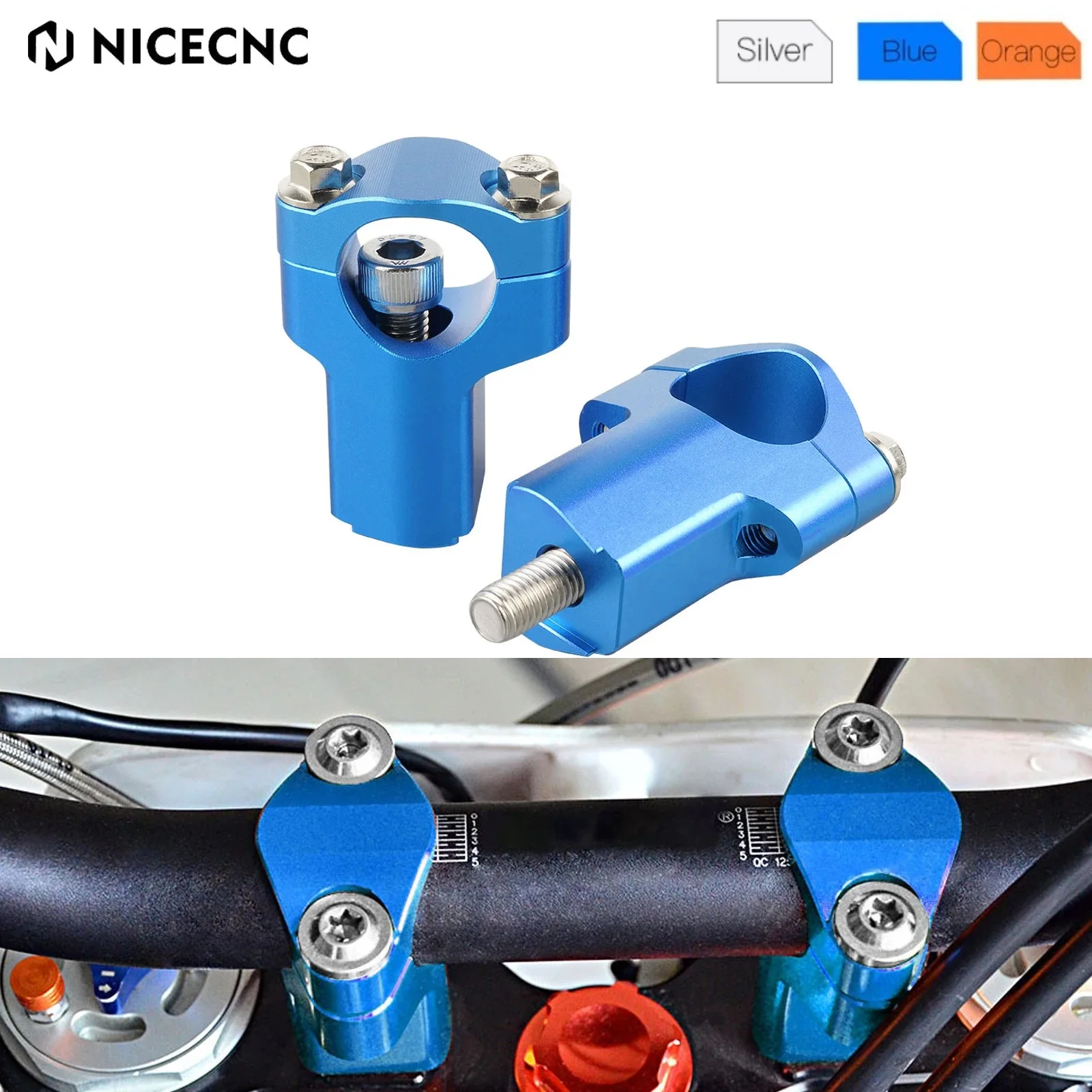 NICECNC For 2016-2023 Husqvarna TE300 TE FE 501 450 350 300 250 200 150 125 TC FC FE 2014-2015 Motorcycle Handlebar Clamp Riser