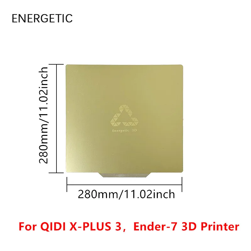 ENERGETIC For QIDI  X-PLUS 3 PEI Sheet 280x280mm Smooth PEI Build Plate Spring Steel Flexible Heat Bed for Ender-7 3D Printer