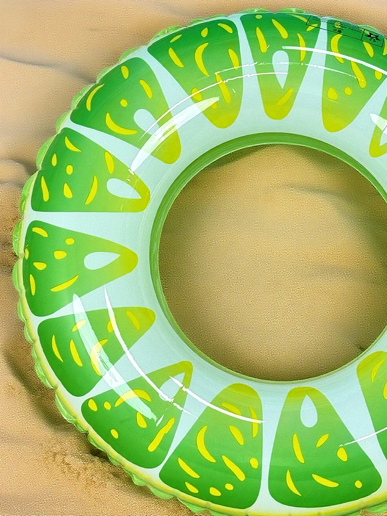 1pc 풍선 과일 테마 수영 반지, 귀여운 녹색 오렌지 모양 풀 플로트, 풀사이드 & 비치 플로팅 서클, 야외 레크리에이션