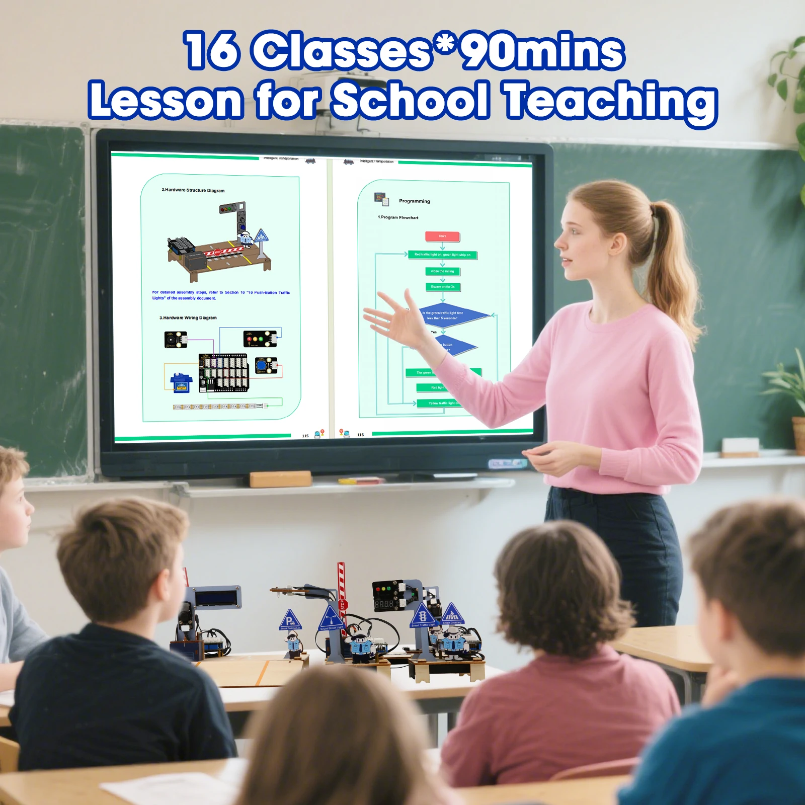 ACEBOTT ESP32 STEM Intelligent Transport School Smart Home Kit Education Solution Series with Teaching Resource for Arduino