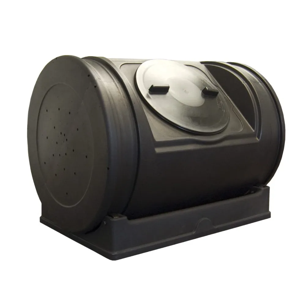 

7 Cubic Feet Outdoor Home Garden Compost Bucket Storage Container with Carrying Handles, Black, Customized