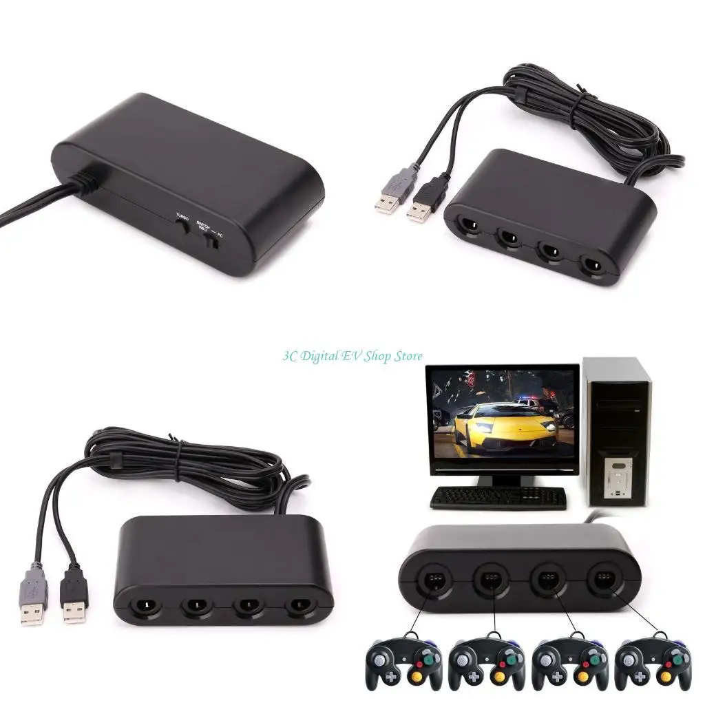 E74D Protable 3 in 1 4 Port Controllers Adapter Adapter Converter for switch w