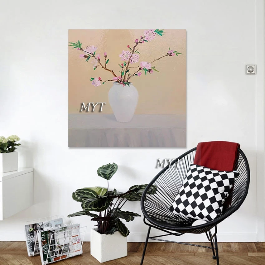 

House Interior Picture Decoration Artwork, Canvas Poster Frameless Art Wall, Abstract Modern Oil Painting Flowers In Vases